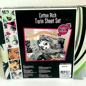 Cotton Rich Twin Sheet Set  Franco Skeletons Girls